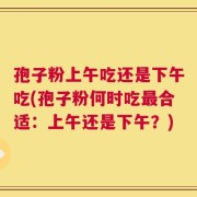 孢子粉上午吃还是下午吃(孢子粉何时吃最合适：上午还是下午？)