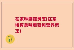 在家种蘑菇灵芝(在家培育美味蘑菇和营养灵芝)