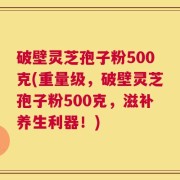 破壁灵芝孢子粉500克(重量级，破壁灵芝孢子粉500克，滋补养生利器！)