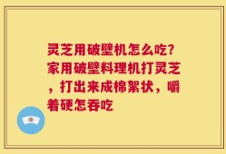 灵芝用破壁机怎么吃？家用破壁料理机打灵芝，打出来成棉絮状，嚼着硬怎吞吃