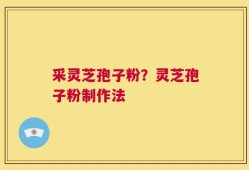 采灵芝孢子粉？灵芝孢子粉制作法