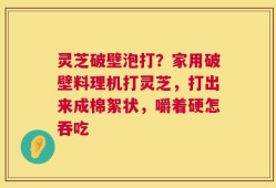 灵芝破壁泡打？家用破壁料理机打灵芝，打出来成棉絮状，嚼着硬怎吞吃