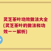 灵芝茶叶功效做法大全(灵芝茶叶的做法和功效一一解析)