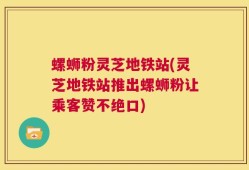 螺蛳粉灵芝地铁站(灵芝地铁站推出螺蛳粉让乘客赞不绝口)