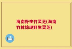 海南野生竹灵芝(海南竹林惊现野生灵芝)