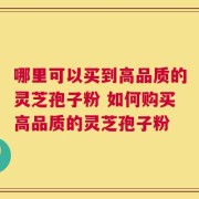 哪里可以买到高品质的灵芝孢子粉 如何购买高品质的灵芝孢子粉