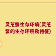 灵芝蟹生存环境(灵芝蟹的生存环境及特征)