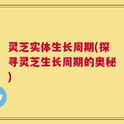 灵芝实体生长周期(探寻灵芝生长周期的奥秘)