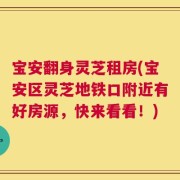 宝安翻身灵芝租房(宝安区灵芝地铁口附近有好房源，快来看看！)