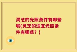灵芝的光照条件有哪些呢(灵芝的适宜光照条件有哪些？)