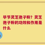 毕节灵芝孢子粉？灵芝孢子粉的功效和作用是什么