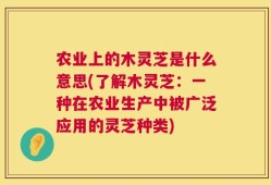 农业上的木灵芝是什么意思(了解木灵芝：一种在农业生产中被广泛应用的灵芝种类)