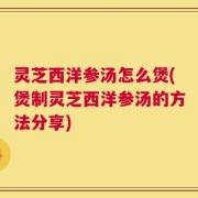 灵芝西洋参汤怎么煲(煲制灵芝西洋参汤的方法分享)