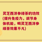 灵芝西洋参绿茶的功效(提升免疫力，调节身体机能，喝灵芝西洋参绿茶效果不凡)