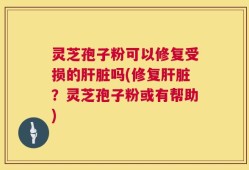 灵芝孢子粉可以修复受损的肝脏吗(修复肝脏？灵芝孢子粉或有帮助)