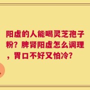 阳虚的人能喝灵芝孢子粉？脾肾阳虚怎么调理，胃口不好又怕冷？