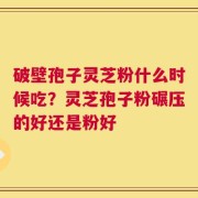 破壁孢子灵芝粉什么时候吃？灵芝孢子粉碾压的好还是粉好