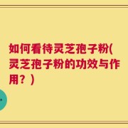 如何看待灵芝孢子粉(灵芝孢子粉的功效与作用？)
