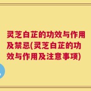 灵芝白芷的功效与作用及禁忌(灵芝白芷的功效与作用及注意事项)