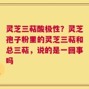 灵芝三萜酸极性？灵芝孢子粉里的灵芝三萜和总三萜，说的是一回事吗