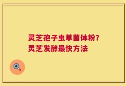 灵芝孢子虫草菌体粉？灵芝发酵最快方法