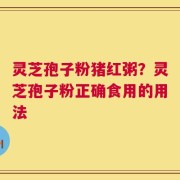 灵芝孢子粉猪红粥？灵芝孢子粉正确食用的用法