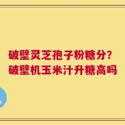 破壁灵芝孢子粉糖分？破壁机玉米汁升糖高吗