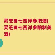 灵芝田七西洋参泡酒(灵芝田七西洋参酿制美酒)