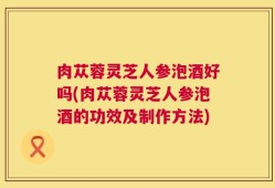 肉苁蓉灵芝人参泡酒好吗(肉苁蓉灵芝人参泡酒的功效及制作方法)