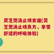 灵芝煲汤止咳食谱(灵芝煲汤止咳良方，享受舒适的呼吸体验)