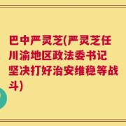 巴中严灵芝(严灵芝任川渝地区政法委书记 坚决打好治安维稳等战斗)