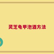 灵芝龟甲泡酒方法