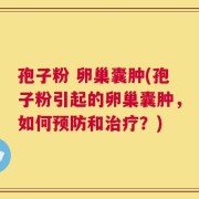 孢子粉 卵巢囊肿(孢子粉引起的卵巢囊肿，如何预防和治疗？)