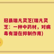 冠县瑞凡灵芝(瑞凡灵芝：一种中药材，对病毒有潜在抑制作用)