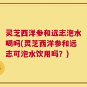 灵芝西洋参和远志泡水喝吗(灵芝西洋参和远志可泡水饮用吗？)