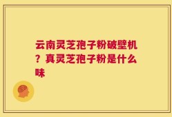 云南灵芝孢子粉破壁机？真灵芝孢子粉是什么味