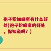 孢子粉加蜂蜜有什么好处(孢子粉蜂蜜的好处，你知道吗？)