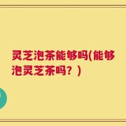 灵芝泡茶能够吗(能够泡灵芝茶吗？)