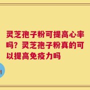 灵芝孢子粉可提高心率吗？灵芝孢子粉真的可以提高免疫力吗