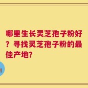 哪里生长灵芝孢子粉好？寻找灵芝孢子粉的最佳产地？