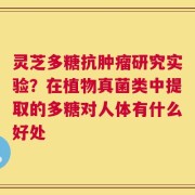 灵芝多糖抗肿瘤研究实验？在植物真菌类中提取的多糖对人体有什么好处