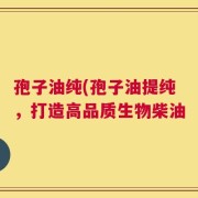 孢子油纯(孢子油提纯，打造高品质生物柴油