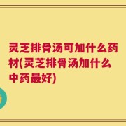 灵芝排骨汤可加什么药材(灵芝排骨汤加什么中药最好)