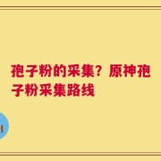 孢子粉的采集？原神孢子粉采集路线