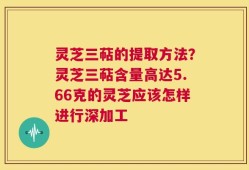 灵芝三萜的提取方法？灵芝三萜含量高达5.66克的灵芝应该怎样进行深加工