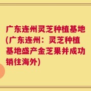 广东连州灵芝种植基地(广东连州：灵芝种植基地盛产金芝果并成功销往海外)