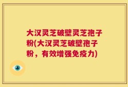 大汉灵芝破壁灵芝孢子粉(大汉灵芝破壁孢子粉，有效增强免疫力)