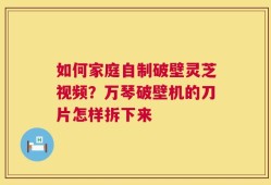如何家庭自制破壁灵芝视频？万琴破壁机的刀片怎样拆下来