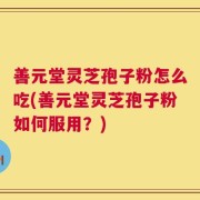 善元堂灵芝孢子粉怎么吃(善元堂灵芝孢子粉如何服用？)