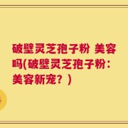 破壁灵芝孢子粉 美容吗(破壁灵芝孢子粉：美容新宠？)